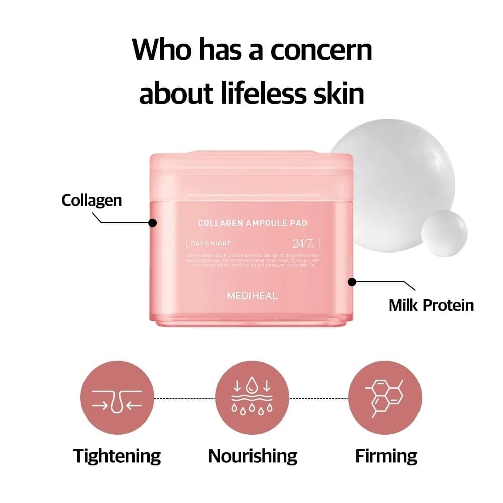 Mediheal Toner Pads - Collagen Firming, Madecassoside Blemish, Teatree Acne, Vitamide Brightening, Retinol รูปที่ 2