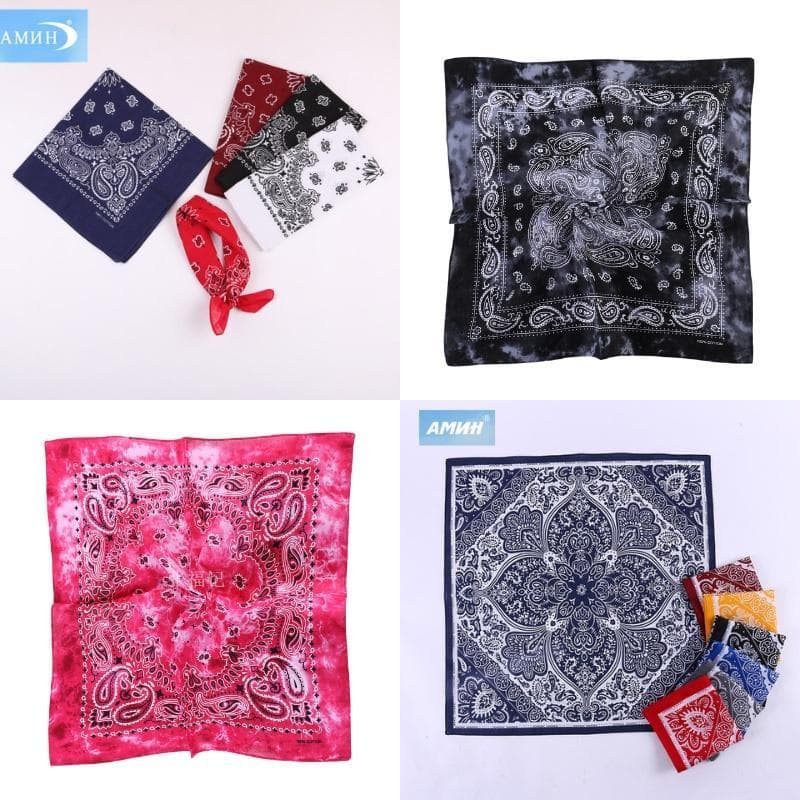 hawaiiroom ผ้าเช็ดหน้าวินเทจ ผ้าเช็ดหน้ามัดย้อม ลายลูกน้ำ paisley cotton รูปที่ 8