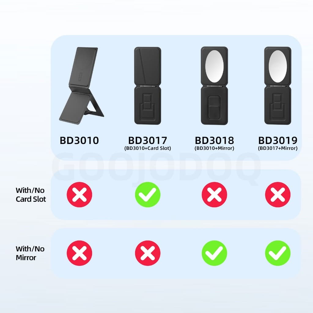 GOOJODOQ BD3019 Magnetic Folding Phone Stand Built-in Mirror Adjustable Viewing Angle Suitable for Most Smartphones รูปที่ 8