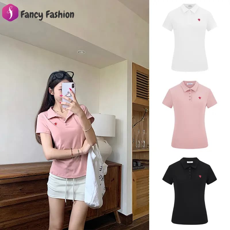 Fancy Fashion T-shirt เสื้อโปโลแขนสั้นมีดีไซน์เรียบง่ายและดูดี เหมาะสำหรับสวมใส่ในโอกาสต่างๆ รูปที่ 1