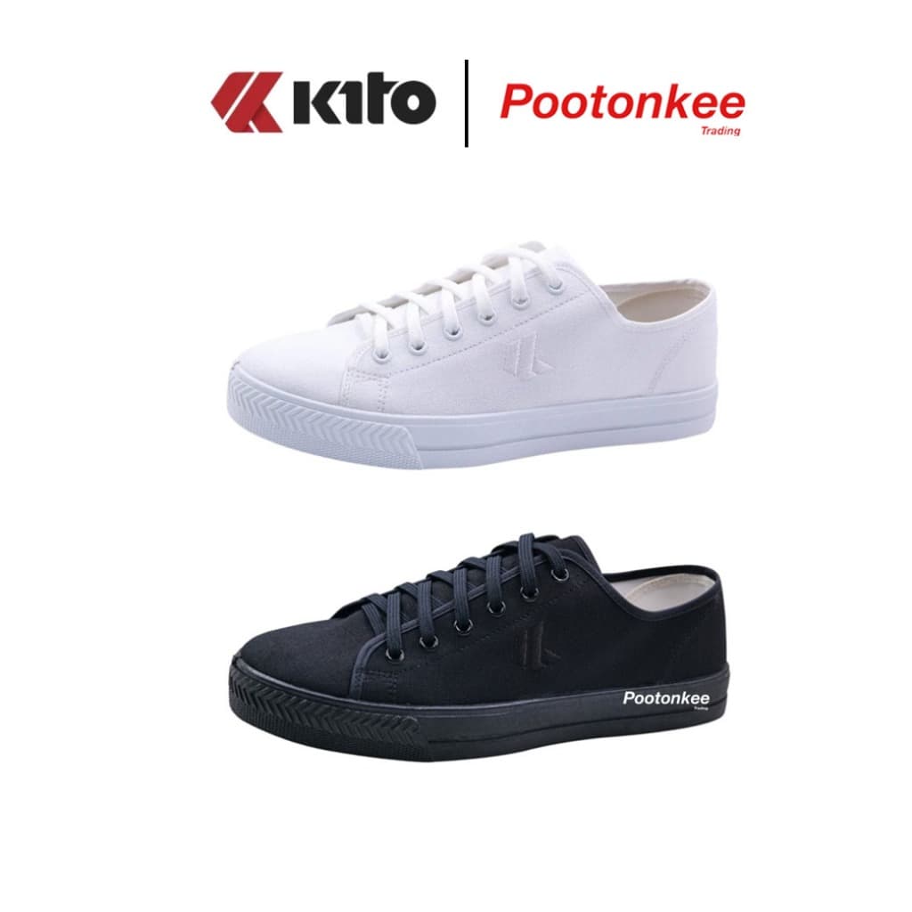 Kito รุ่น BR27 รองเท้าผ้าใบ กีโต้ รองเท้านักเรียน สีขาว สีดำ ไซส์ 32-45 รูปที่ 1