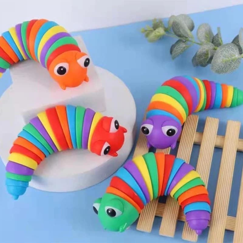 YUNLEO Toy สำหรับเด็ก ของเล่นแมลงเซ็นเซอร์กดสุดน่ากด ของเล่นหนอนผีเสื้อ 3D บีบอัดคลายเครียด รูปที่ 9