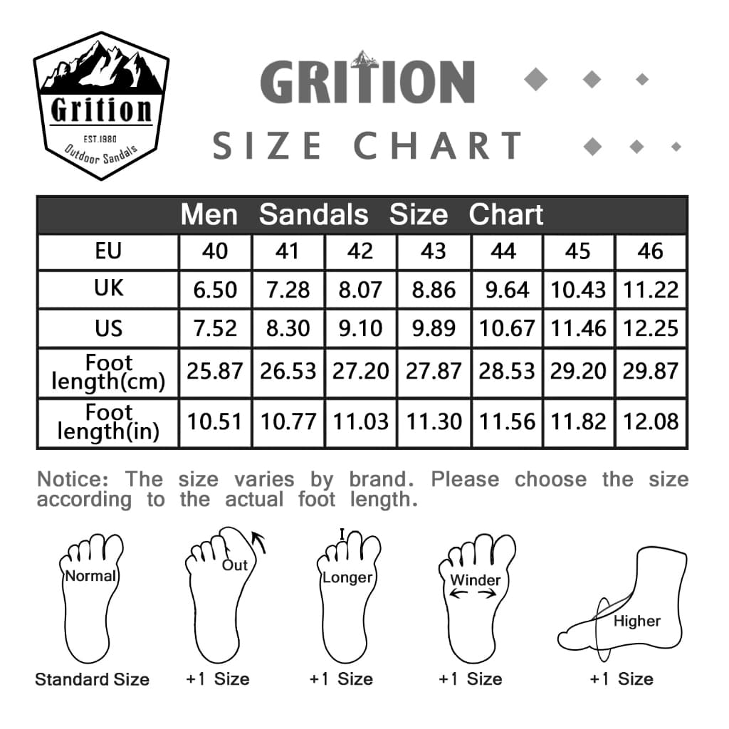 GRITION รองเท้าแตะผู้ชายกิจกรรมปีนเขากลางแจ้งสบาย ระบายอากาศได้ดี กันลื่น กันน้ำ รูปที่ 7