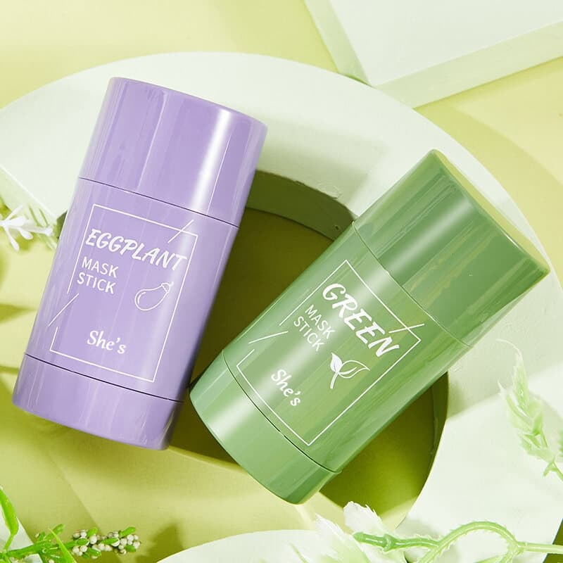 1 แถม 1 มาส์กโคลนมาส์กชาเขียว หน้ากากมะเขือ 40G Green Tea Mask Stick กําจัดสิวหัวดํา ควบคุมความมั รูปที่ 2