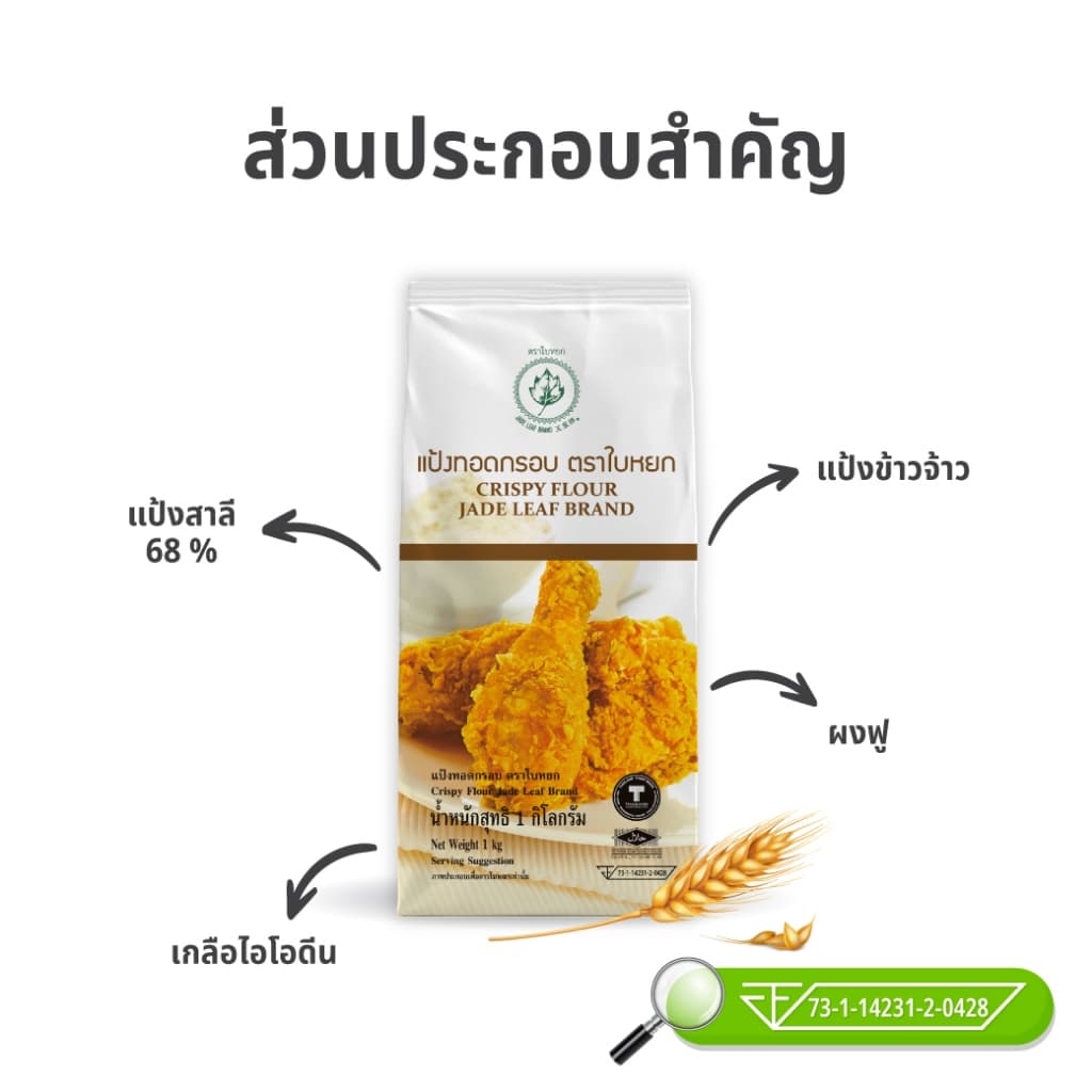 แป้งทอดกรอบ Crispy Flour ตราใบหยก 1 kg. รูปที่ 3
