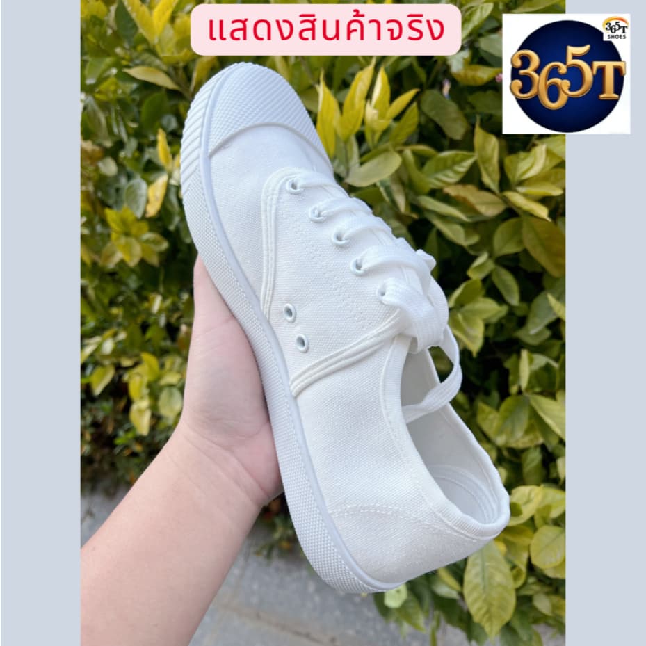 รองเท้านักเรียนชาย ผ้าใบโลว์คัท สีดำ สำหรับเด็กนักเรียน ใส่สบาย ระบายอากาศดี รูปที่ 5
