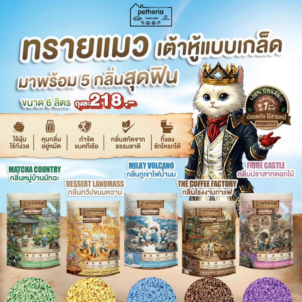 PETHPAW - เพ็ทพอว์ทรายแมวเต้าหู้ แบบเกล็ด ขนาด 6 ลิตร รูปที่ 1