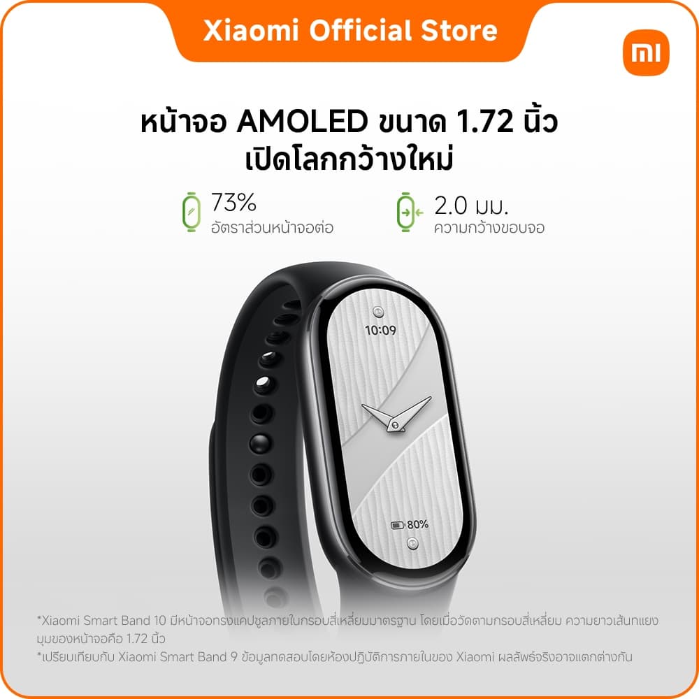 Xiaomi Smart Band 10 Pro/10 | หน้าจอ AMOLED ใหญ่ | ใช้งานนาน 21 วัน | โหมดกีฬา 150+ | กันน้ำ 5ATM | ตรวจสุขภาพ รูปที่ 7