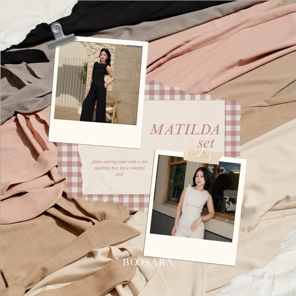 BOOSARA : Matilda Set ชุดเซ็ตเสื้อ+กางเกงขายาวทรงกระบอกใหญ่ ใส่ไปทำงานหรือไปเที่ยวก็เอาอยู่- BSR C. รูปที่ 8