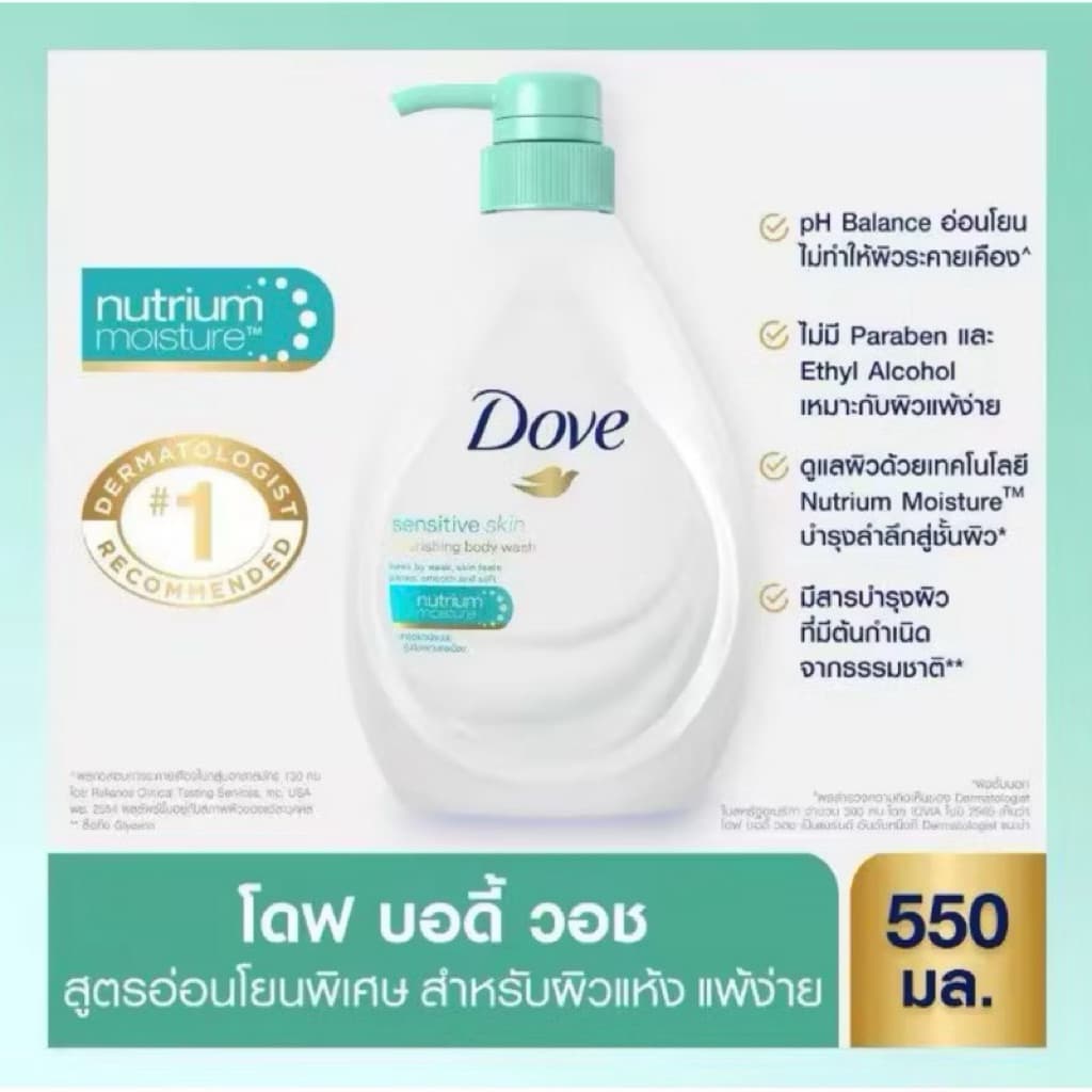 Dove Deeply Nourishing Body Wash 550ml โดฟ ครีมอาบน้ำสูตรล้างออกง่าย. รูปที่ 4