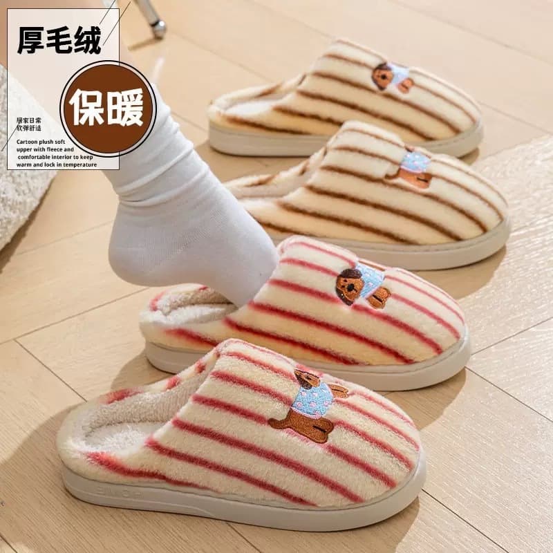 รองเท้าใส่ในบ้าน รองเท้ากำมะหยี่ สลิปเปอร์ พื้นยางPVC กันลื่น NO.T817 แนะนำเพิ่ม2ไซส์ รูปที่ 9