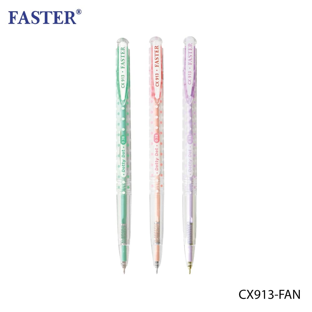 FASTER ปากกาลูกลื่นด๊อทตี้ ดอท 0.38 ราคาต่อด้าม รหัส CX913 รูปที่ 2