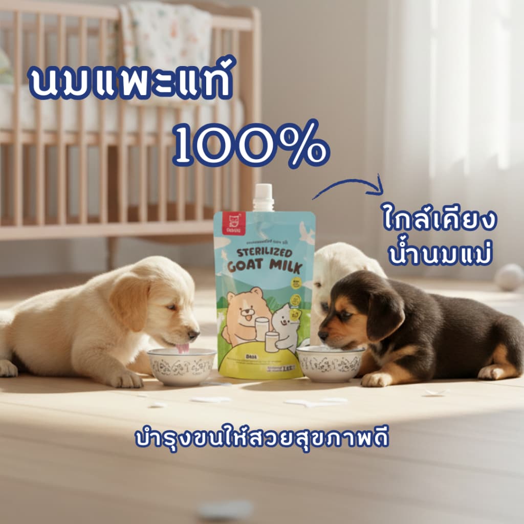 Follow-10฿5แถม1 นมแพะแท้สำหรับสัตว์เลี้ยง แบบซองพกพา เสริมทอรีน บำรุงหัวใจและสายตา ย่อยง่าย เหมาะกับทุกวัย รูปที่ 3