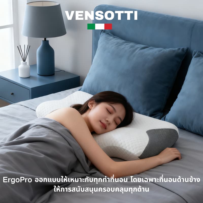 หมอน VENSOTTI หมอนเพื่อสุขภาพ Ergonomic Deep Sleep หมอนรองคอมด Neck Pillow พกนอนหลับลึกได้ทุกสถา -ทดลองใช้ฟรี 90 วัน รูปที่ 2