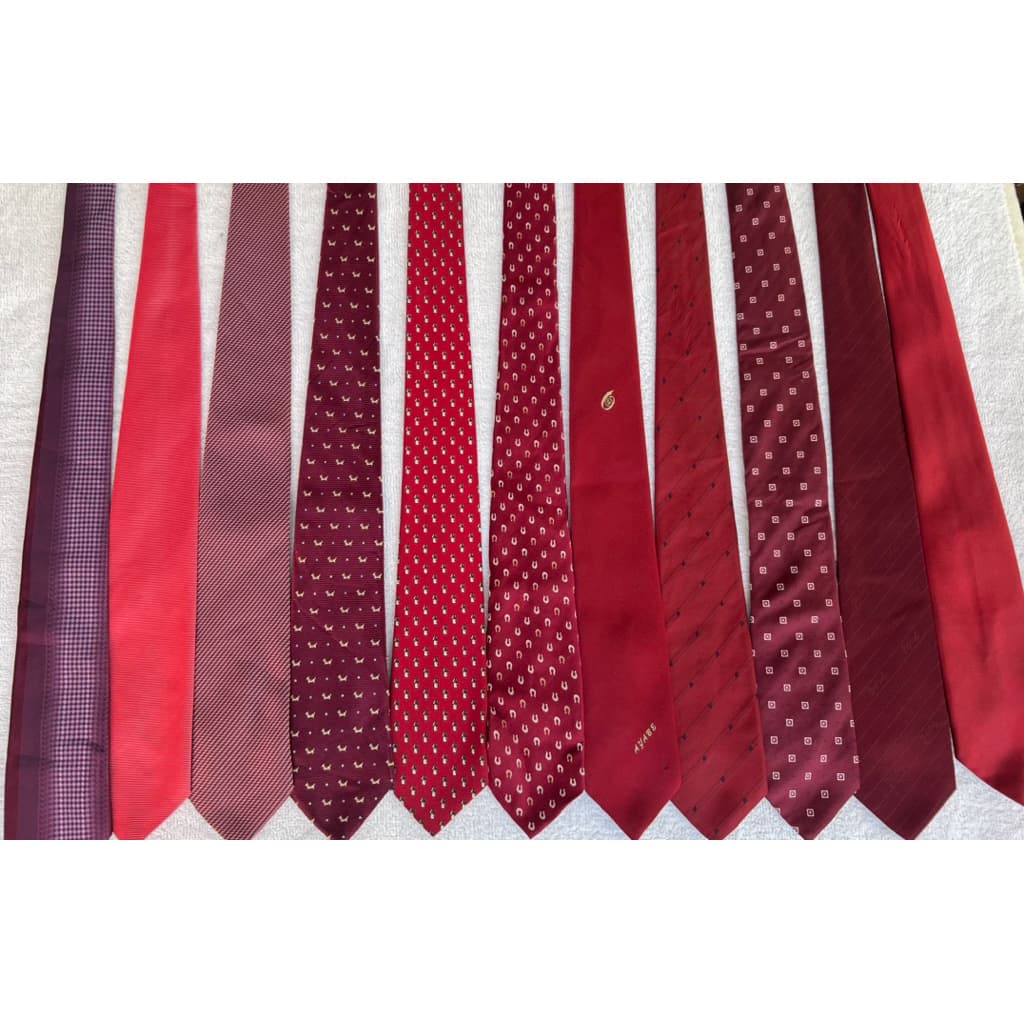 Set44Red Tie เนคสีแดงแบบผูกนำเข้าญี่ปุ่นมีแบรนด์คัดเกรด รูปที่ 2