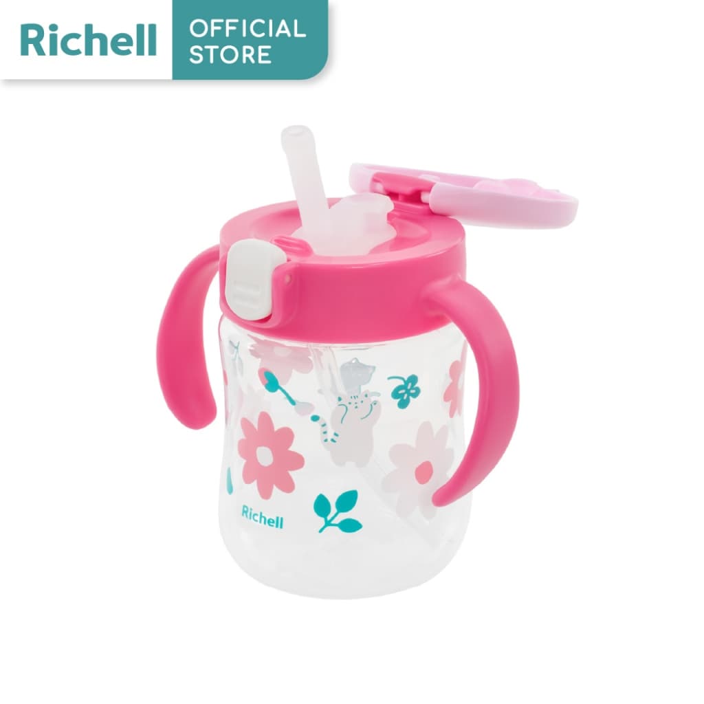 Richell MUGOOD! strawcup ลายใหม่ แก้วหัดดื่มกันสำลัก คว่ำไม่หก ตกไม่แตก ขนาด 200ml รูปที่ 3