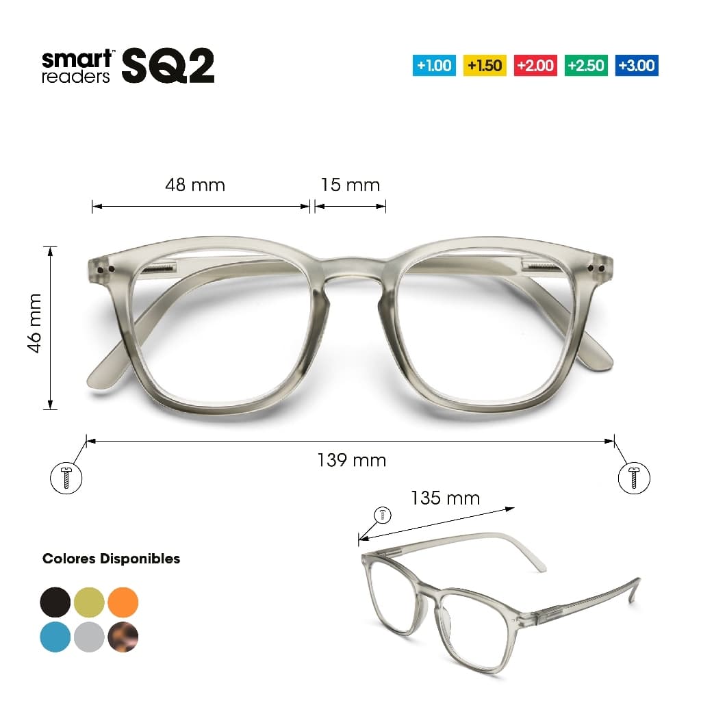 B+D แว่นสายตาสำหรับผู้ที่มีสายตายาว รุ่น SQ2 รูปทรงทันสมัย MATT GREY รูปที่ 2