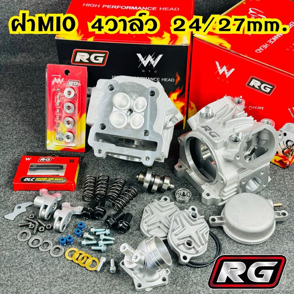 ฝาสูบMio 4 วาล์ว19/22 21/24 24/27 มิล ลูก 58-78 มิลใส่รุ่น Mio / Fino / Nuvoตัวคาร์บู พร้อมอุปกรณ์ครบชุด รูปที่ 2