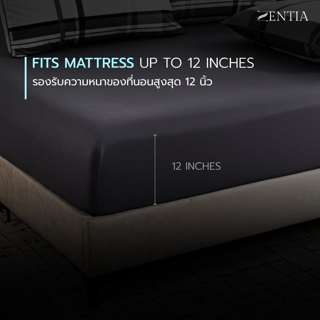 ZENTIA รุ่น MODERNO ชุดผ้าปู + ผ้านวม สไตล์โมเดิร์น ผ้าคอตตอนพรีเมี่ยม Super Soft รูปที่ 5