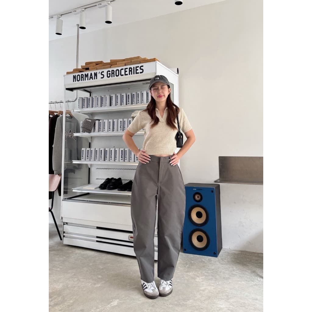 Barrell pants กางเกงบาเรลผ้าซูปเปอร์กึ่งยีนส์หนาอยู่ทรงสวย รูปที่ 4