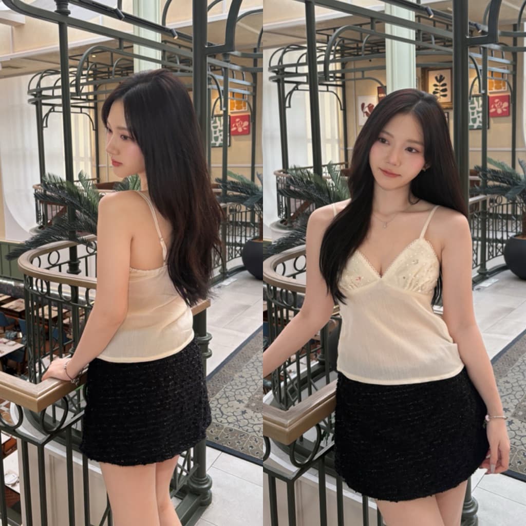 Sun.turday กระโปรงเอวต่ำ ผ้าวิ้งมีกางเกงซับใน รุ่น coco skirt รูปที่ 3
