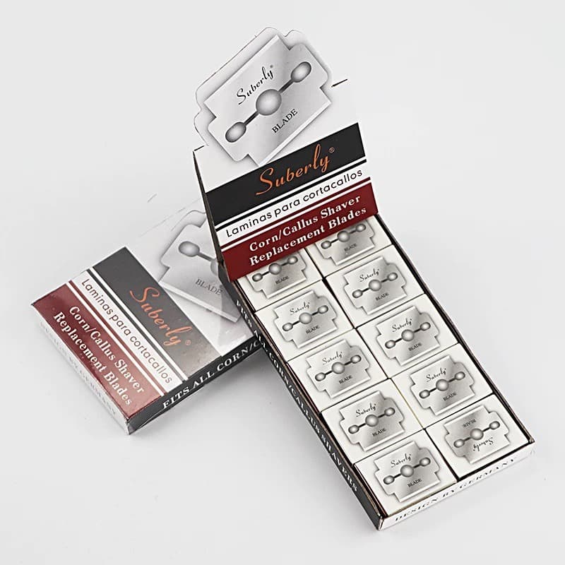 BLADEใบมีด 100 ชิ้น สำหรับใส่ ที่ขูดเท้า ที่ขัดส้นเท้าแตก ใบมีด suberly ขนาด2.5 x 2.1 cm.ใบมีดสแตนเลส คม อย่างดี รูปที่ 5