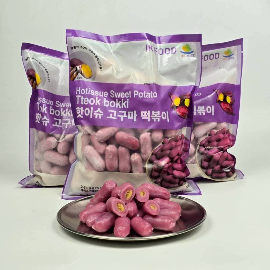 Tteokbokki 250g-500g รสมันม่วง รสชีส ต๊อกบกกี แป้งต๊อกบกกีสอดไส้ 고구마 치즈 떡볶이 Topokki รูปที่ 4