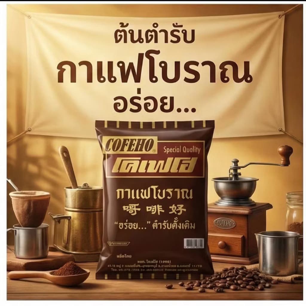 โคเฟโฮกาแฟโบราณขนาดบรรจุ650กรัม*6ถุง/ลัง รูปที่ 5
