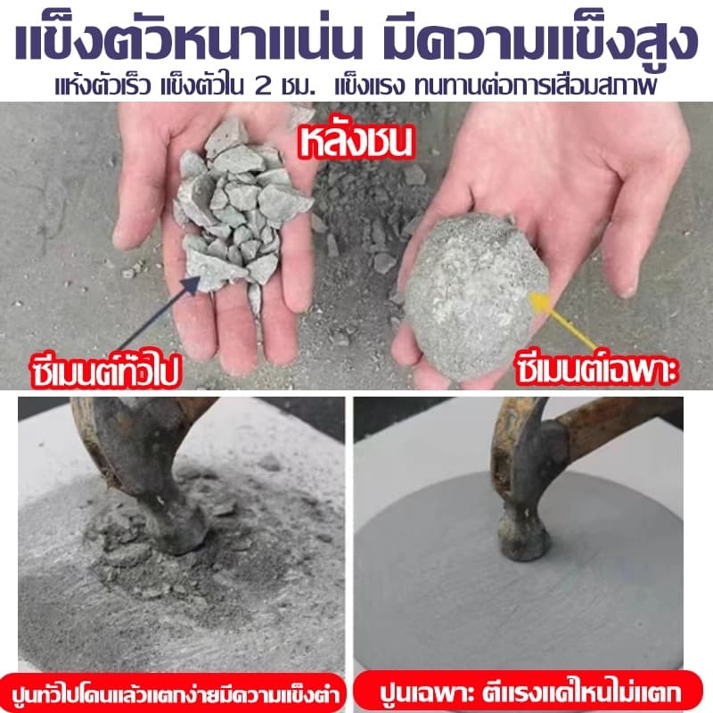 ซื้อ3แถม1 กันน้ำรั่วซึม 100 ปีรับประกันปูนสำเร็จรูป 1KG ซ่อมรอยแตก ปูนกาวซีเมนต์ หยุดน้ำรั่ว แห้งเร็ว ปูนซีเมนต์ ป้องกัน รูปที่ 4
