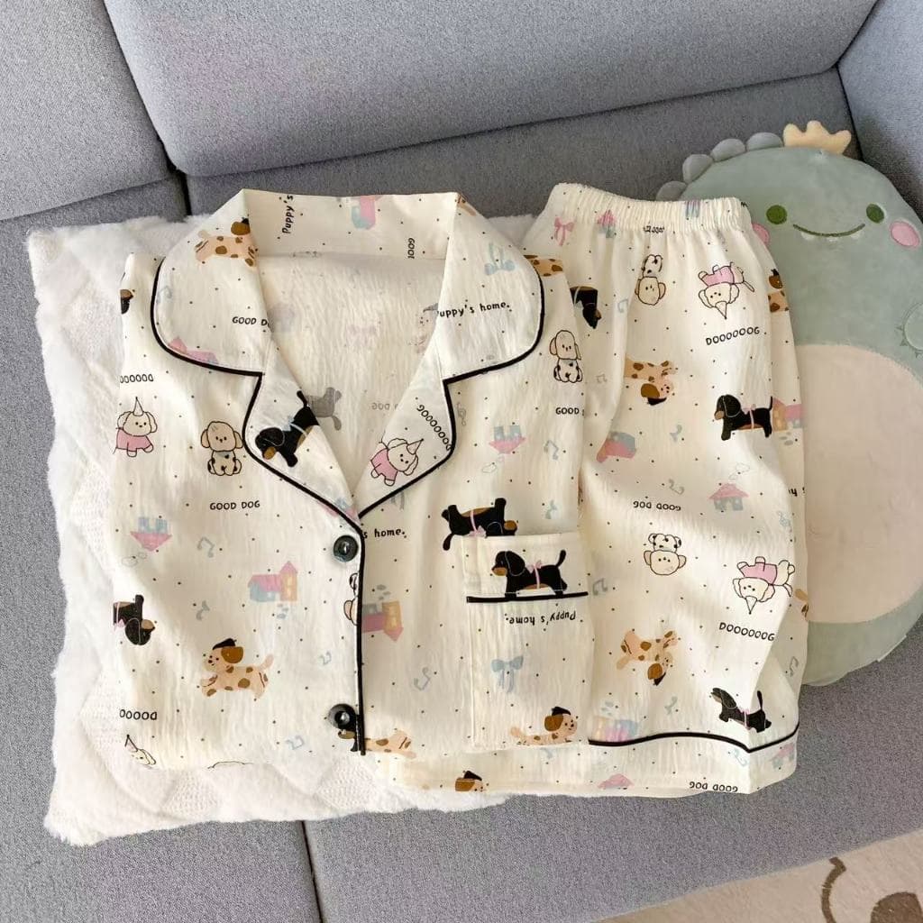 ชุดนอนฤดูร้อน Hello Kitty ลายสก๊อตสีเหลือง 2ชิ้น เสื้อสั้น กางเกงขาสั้น นุ่มสบาย ไซส์ M-2XL ส่งจากไทย รูปที่ 3