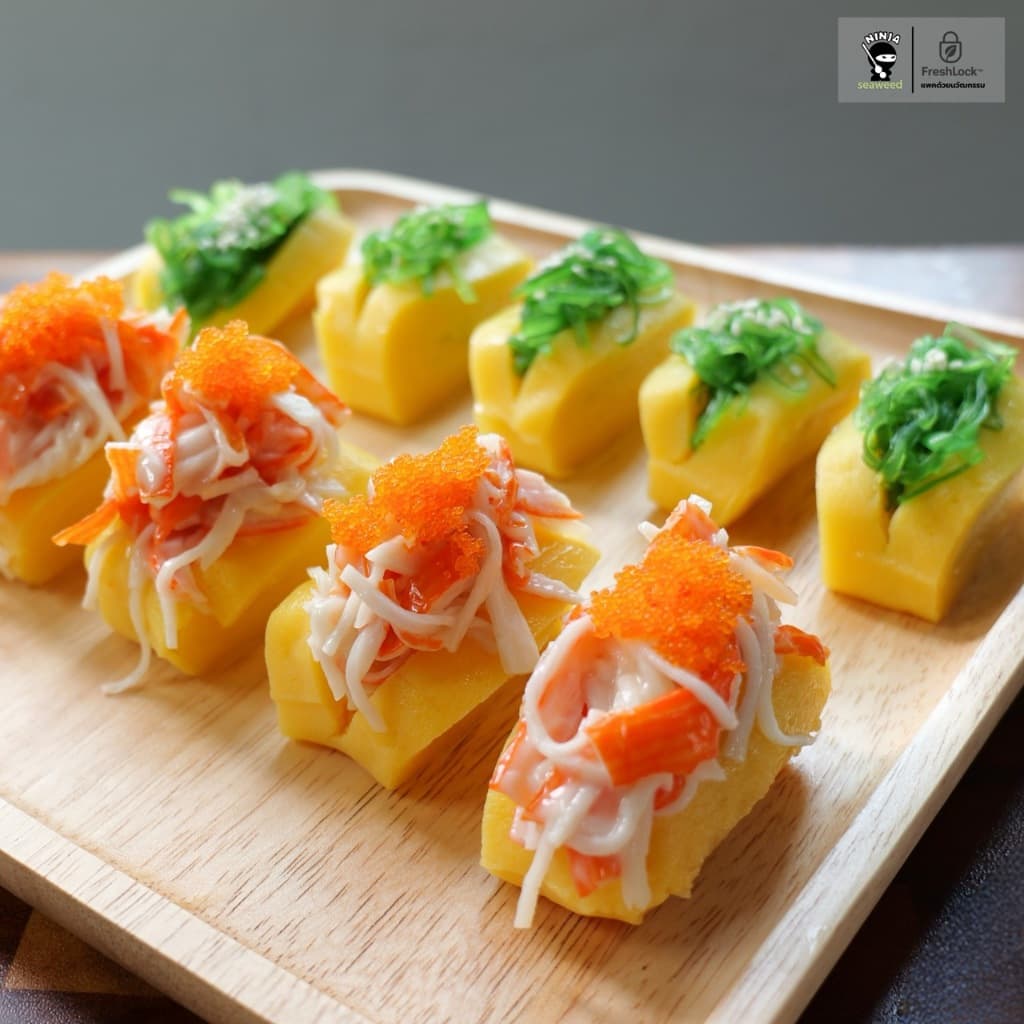 เซ็ทปาร์ตี้ 4 ชิ้น ได้ ยำสาหร่าย 500 กรัม ปูอัด ไข่หวาน และไข่กุ้ง 100 กรัม แถมโชยุ 10 ซอง และ วาซาบิ 4 ซอง รูปที่ 7