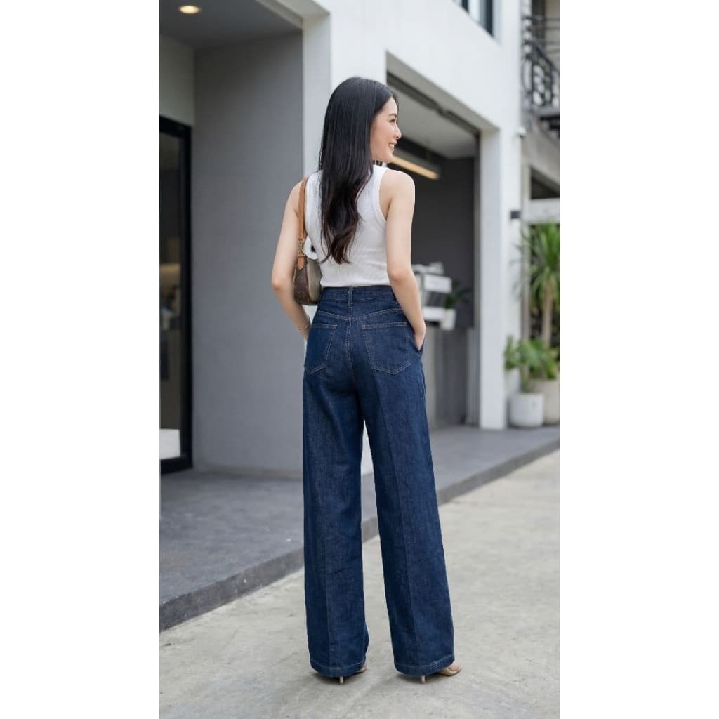Mania Jeans กางเกงยีนส์ทางกระบอกใหญ่ baggy ผ้าไม่ยืด รูปที่ 2