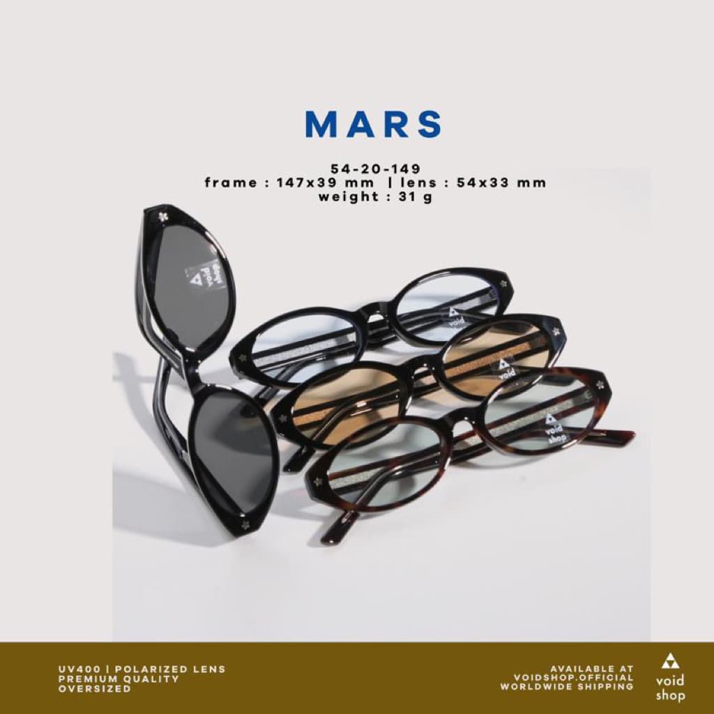 void : MARS แว่นกันแดดติดดาว เลนส์สีอ่อน กัน UV400 Polarized | Sunglasses สำหรับคนหน้าใหญ่ | VOIDEYEWEAR รูปที่ 4