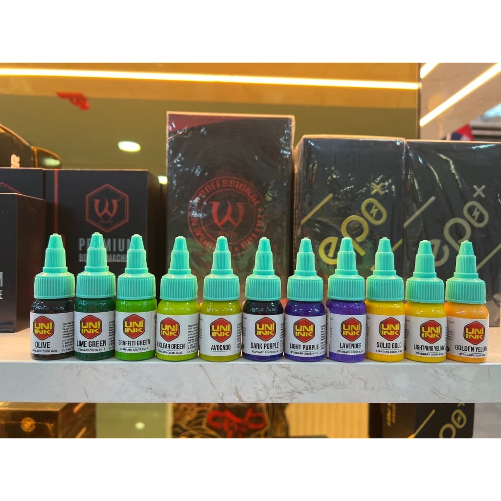 หมึกสัก UNi INK 0.5oz สีสักแท้ สีสดติดทน สำหรับช่างสัก Tattoo Ink คุณภาพสูง รูปที่ 4