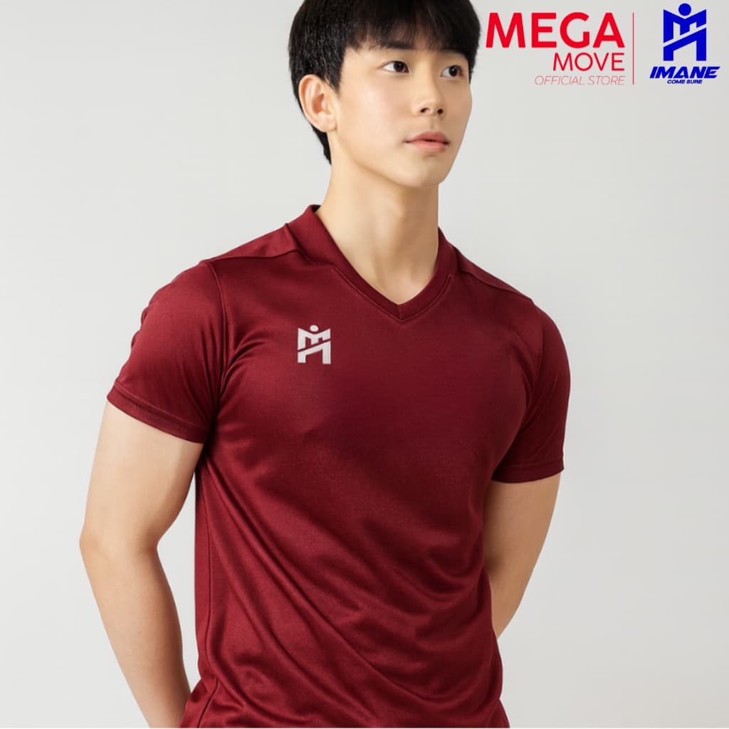 IMANE เสื้อฟุตบอลคอวี เบสิค รุ่น PREMEIRO II โลโก้ 3D Transfer ลายไม้ สีล้วน ผ้าเงา รหัส IMA1006 รูปที่ 3