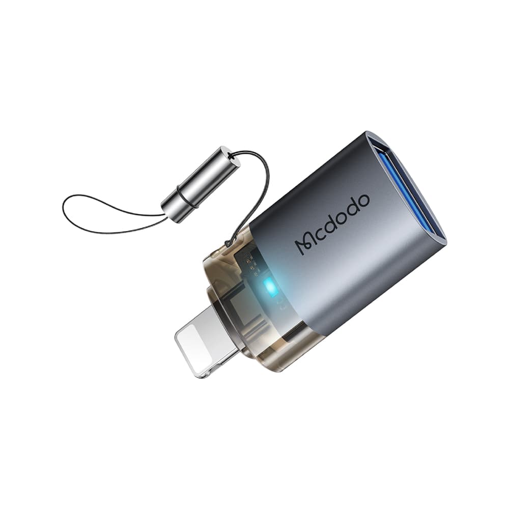 ตัวแปลง MCDODO USB-A to Lightning 480Mbps Transfer Adapter with Indicator Lights and Lanyard Gray by Banana IT รูปที่ 3