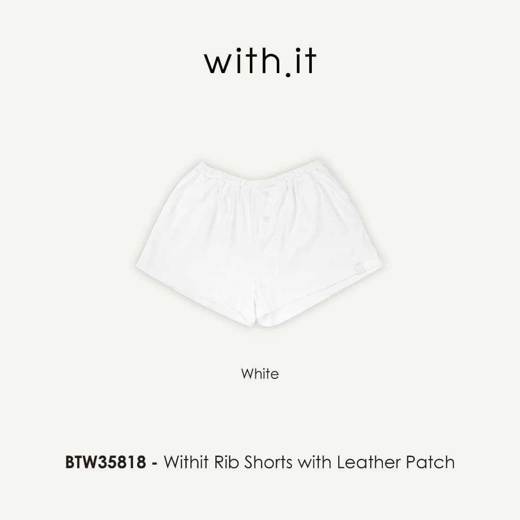 Withit Rib Shorts with Leather Patch กางเกงขาสั้นผ้านุ่ม - BTW35818 รูปที่ 7