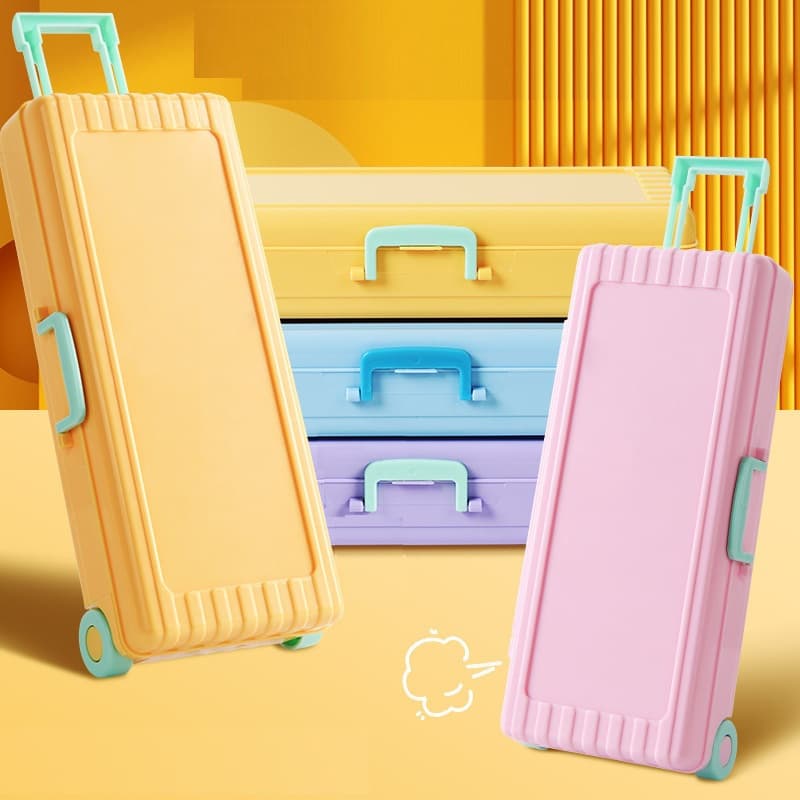 กล่องดินสอรถเข็น 2 ชััน กล่องเครื่องเขียน กล่องดินสอรถเข็น อุปกรณ์การเรียน แถมสติ๊กเกอร์คละแบบ1ชิ้น รูปที่ 9