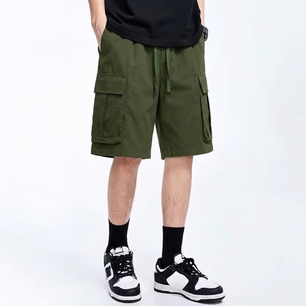 SpinnyHouseกางเกงเดินป่า กางเกงขาสั้น ทรงUNISEX มีไซส์ M-3XL เอวยางยืด กระเป๋าข้าง คาร์โก้ขาสั้น รุ่น เดินป่าขาสั้น รูปที่ 4