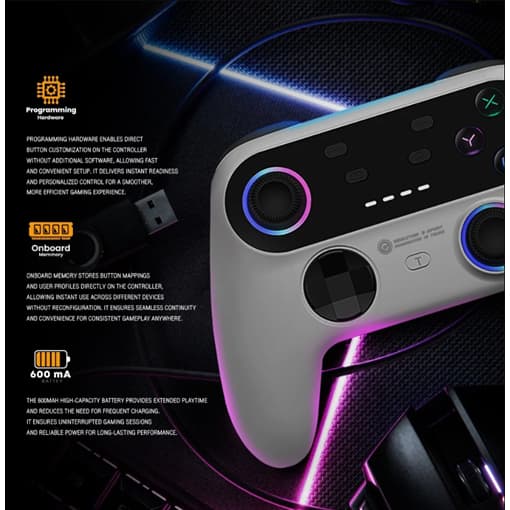 Neolution Cloud Control จอยเกมส์ไร้สาย ไฟRGB 3ระบบ แบต600mahใช้กับ PC/Android/iOS/Nintendo Analog Trigger ของแท้ศูนย์ไทย รูปที่ 9