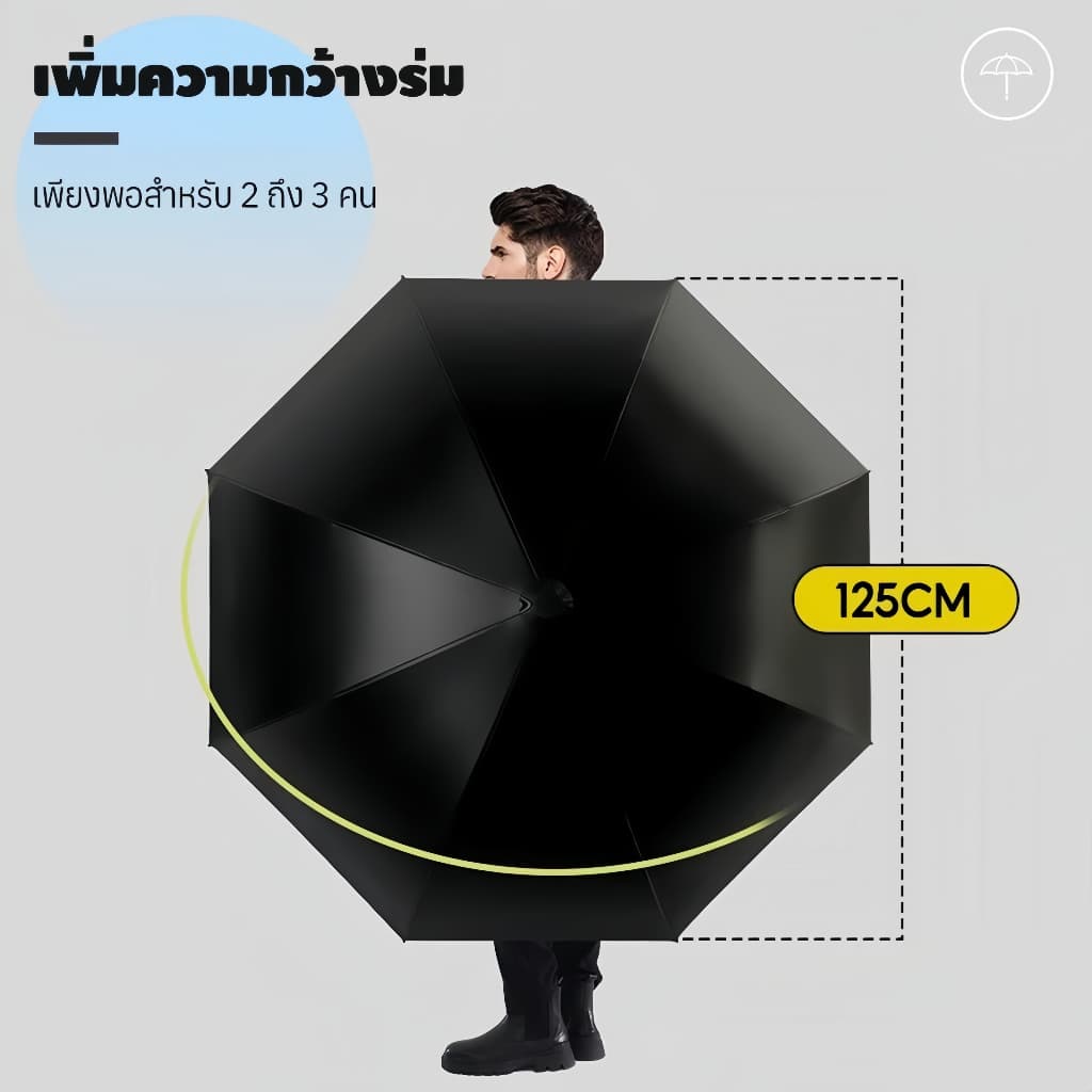 SA ร่มกันฝนกันแดด UV สองชั้น ขนาดใหญ่ อัตโนมัติ ด้ามยาว ทนแรง สำหรับ 1-5 คน ร่มกอล์ฟ ขนาดใหญ่ โครงหนา / ทนแรง รูปที่ 9