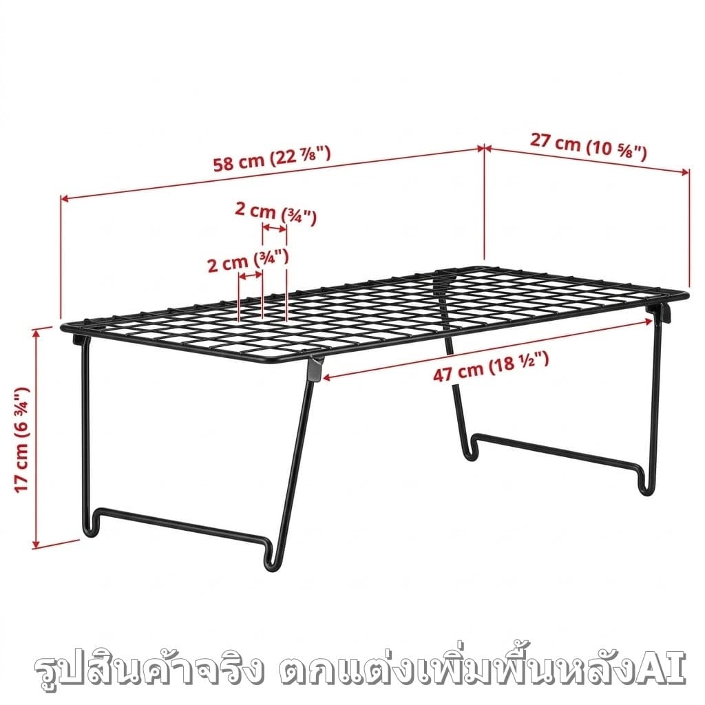 IKEA GREJIG ชั้นวางรองเท้า ชั้นวางของ โต๊ะญี่ปุ่น โต๊ะวางบนเตียง ต่อเพิ่มได้ 58x27x17 ซม. รูปที่ 6
