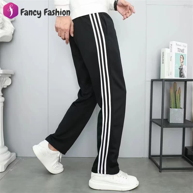 Fancy Fashion กางเกงผู้ชายกางเกงกีฬาลำลองผ้าฝ้ายแท้คุณภาพดี กางเกงลายปักสองกระเป๋าซิปเอวยางยืด รูปที่ 7
