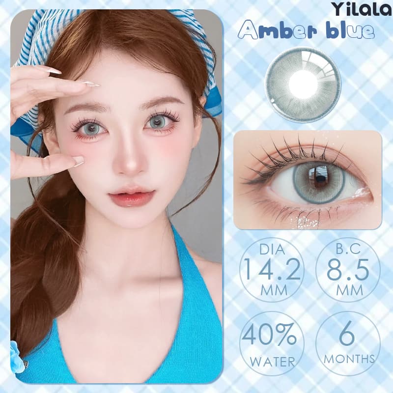 Yilala 0 ~-4.50 คอสเพลย์คอนแทคเลนส์สีสีชมพูคอนแทคเลนส์เส้นผ่านศูนย์กลาง 14.5 มม.สีน้ําตาลสีติดต่ออะนิเมะ Softlens รูปที่ 2