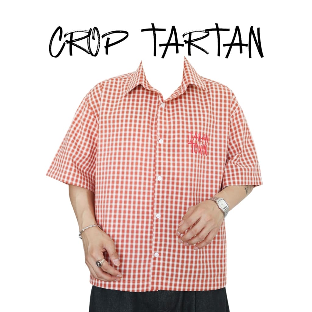 JAMANBKK / CROP TARTAN / เสื้อเชิ้ตทรง Oversize Crop ลายสก็อต รูปที่ 6