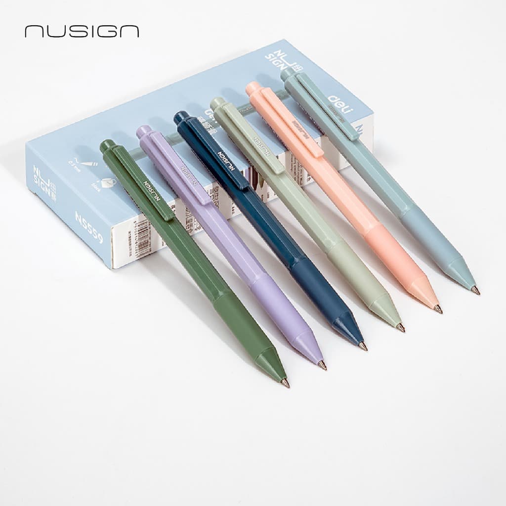 ปากกาเจล Deli รุ่น NS559 ปากกาแบบกด หมึกดำ เขียนลื่นขนาดเส้น 0.5mm รูปที่ 3