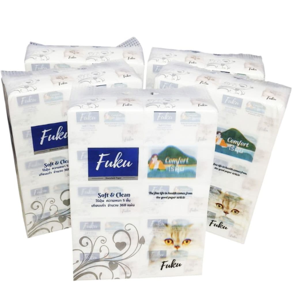 FUKU ทิชชู่ฟูกู กระดาษเช็ดหน้า หนานุ่ม 5 ชั้น ไร้ฝุ่น 1 หิ้ว มี10ห่อ รูปที่ 3