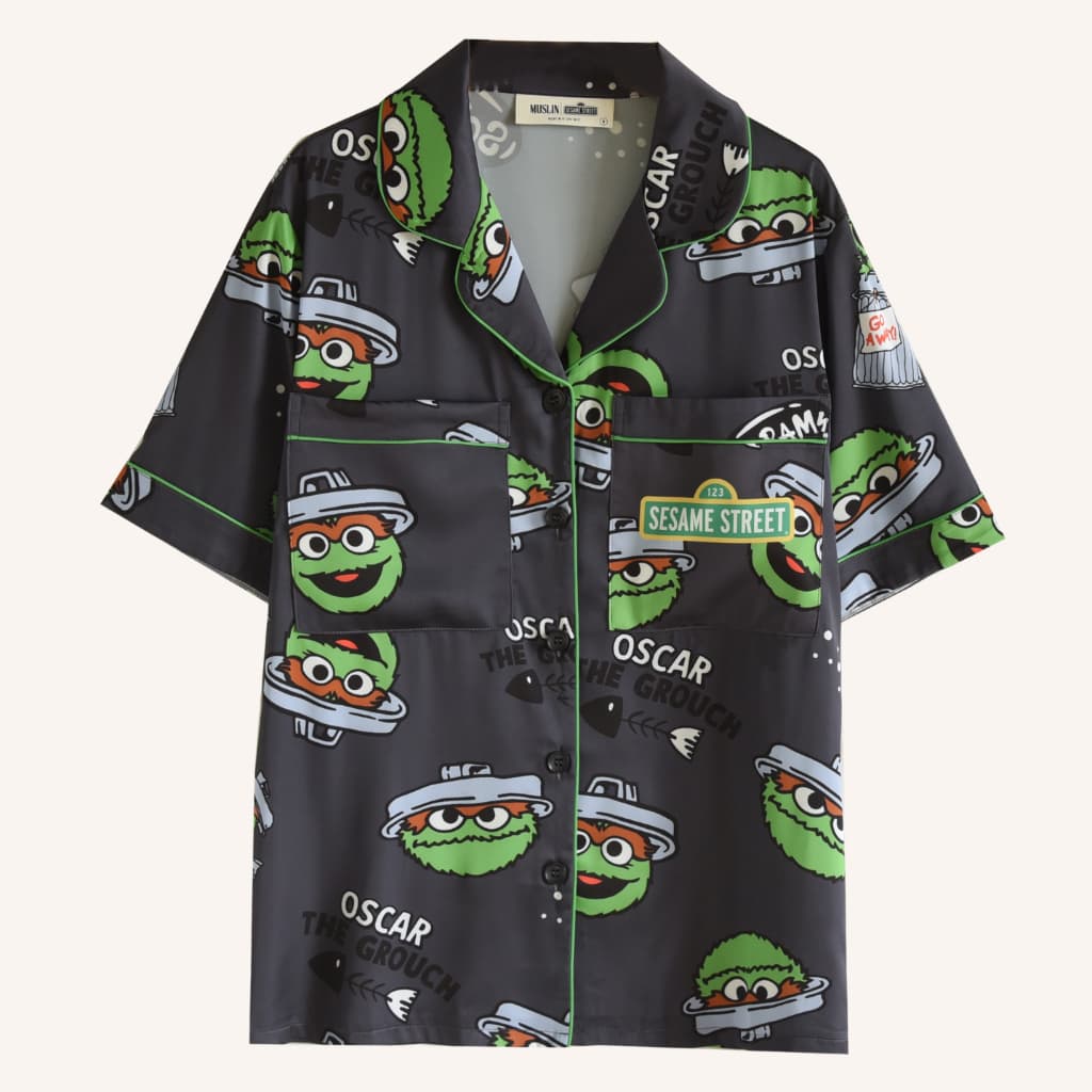 Muslin Pajamas Sesame Collection ชุดนอนใส่เที่ยว ลาย Oscar รูปที่ 5