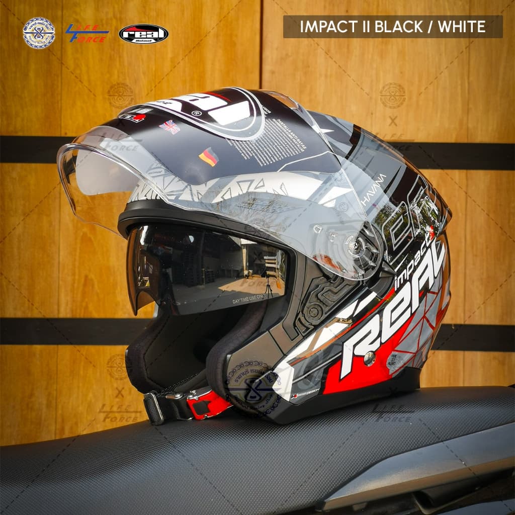 หมวกกันน็อค Real รุ่น Havana Impact2 ทรงเปิดหน้า Open Face แว่น 2 ชั้นมีให้เลือก 3 สี 5 Size รูปที่ 5