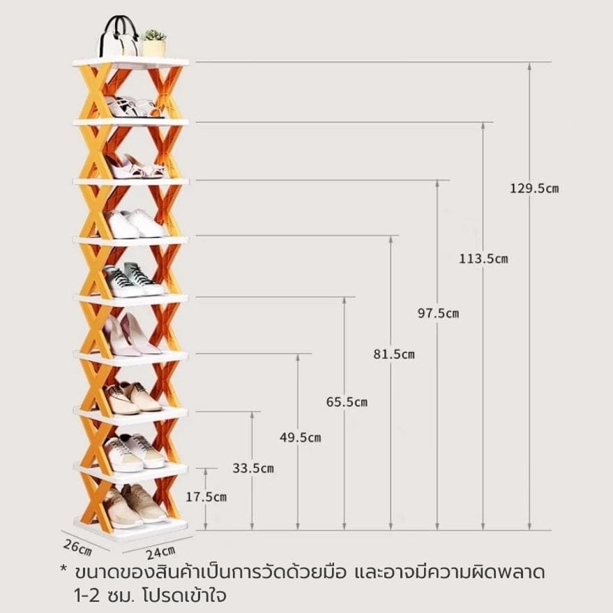 NIKOHOME ชั้นวางรองเท้าพลาสติก มีตั้งแต่ 2-9 ชั้น เลือกสีดำ ขาว หรือน้ำเงินได้ รับน้ำหนักชั้นละ 5kg รูปที่ 9